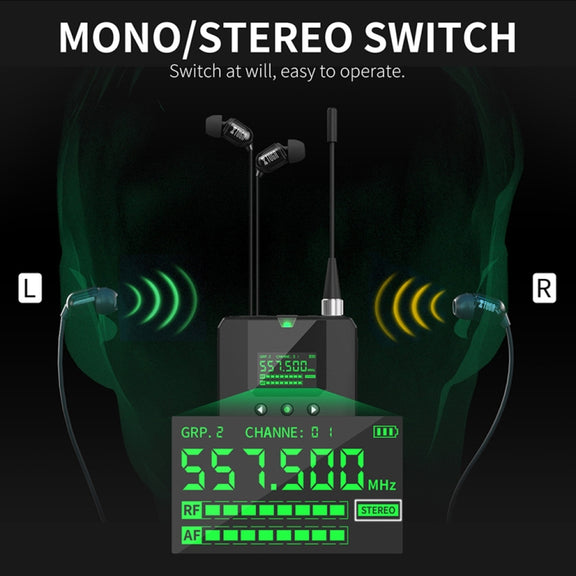 XTUGA SEM100 Professional Wireless In Ear Monitor System 2 BodyPacks(EU Plug)