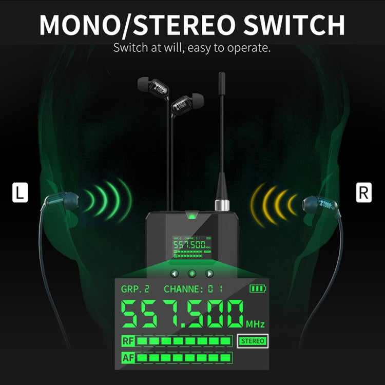 XTUGA SEM100 Professional Wireless In Ear Monitor System 2 BodyPacks(EU Plug)