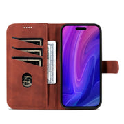 For iPhone 15 Pro Max AZNS Skin Feel Calf Texture Flip Leather Phone Case(Brown)
