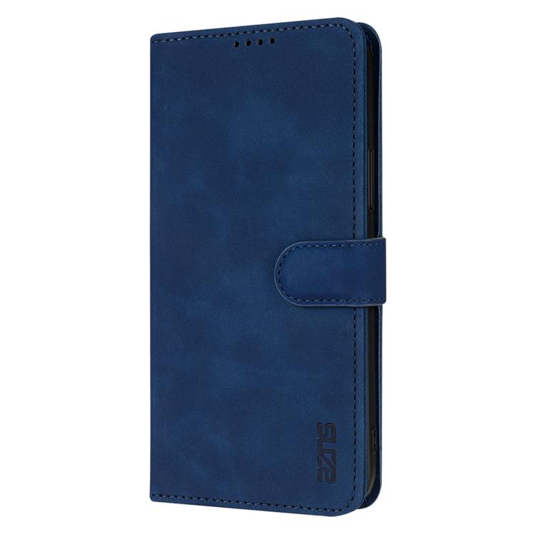 For iPhone 16e AZNS Skin Feel Calf Texture Flip Leather Phone Case(Blue)
