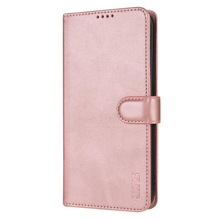 For iPhone 16e AZNS Skin Feel Calf Texture Flip Leather Phone Case(Rose Gold)