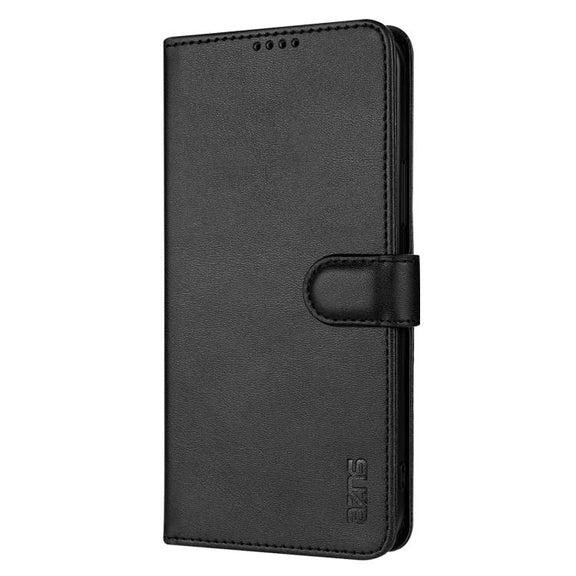 For iPhone 16e AZNS Skin Feel Calf Texture Flip Leather Phone Case(Black)