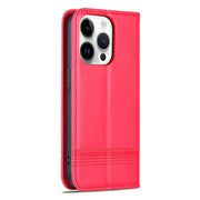 For iPhone 16 Pro Max AZNS Magnetic Calf Texture Flip Leather Phone Case(Red)