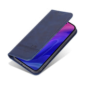 For iPhone 16 Pro Max AZNS Magnetic Calf Texture Flip Leather Phone Case(Dark Blue)