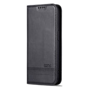 For iPhone 16 Pro Max AZNS Magnetic Calf Texture Flip Leather Phone Case(Black)