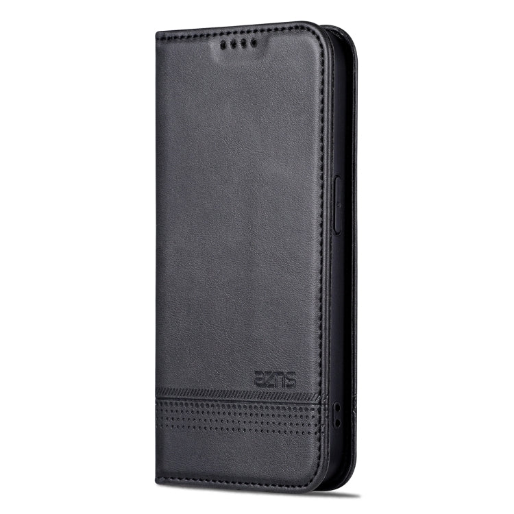For iPhone 16 Pro AZNS Magnetic Calf Texture Flip Leather Phone Case(Black)