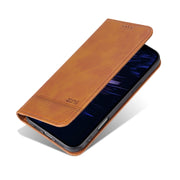For iPhone 16 Plus AZNS Magnetic Calf Texture Flip Leather Phone Case(Light Brown)