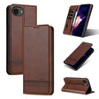 For iPhone 16e AZNS Magnetic Calf Texture Flip Leather Phone Case(Dark Brown) - free shipping - PMC TechLife - Order now!