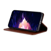 For iPhone 16e AZNS Magnetic Calf Texture Flip Leather Phone Case(Dark Brown)