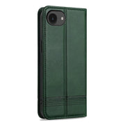 For iPhone 16e AZNS Magnetic Calf Texture Flip Leather Phone Case(Dark Green)