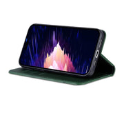 For iPhone 16e AZNS Magnetic Calf Texture Flip Leather Phone Case(Dark Green)