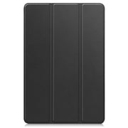 For Xiaomi Redmi Pad SE Custer Pure Color 3-Fold Holder Leather Tablet Case(Black)