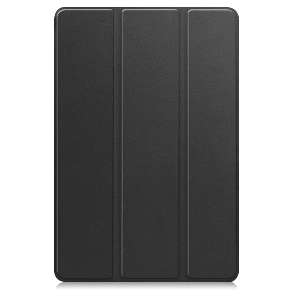 For Xiaomi Redmi Pad SE Custer Pure Color 3-Fold Holder Leather Tablet Case(Black)