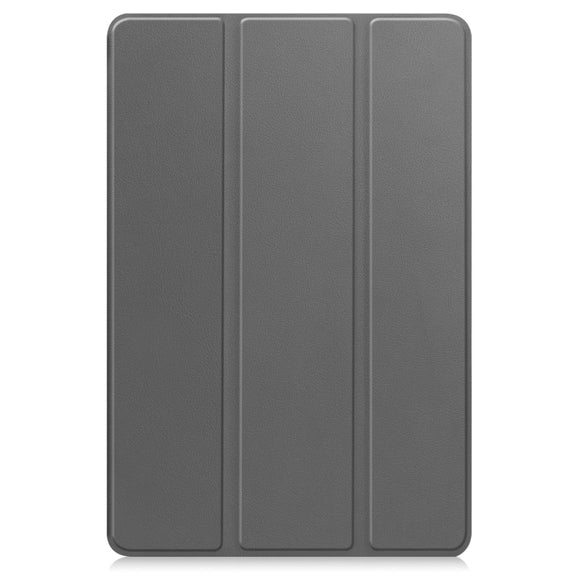 For Xiaomi Redmi Pad SE Custer Pure Color 3-Fold Holder Leather Tablet Case(Grey)