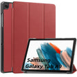 For Samsung Galaxy Tab A9 Custer Pure Color 3-Fold Holder Leather Tablet Case(Wine Red) - Others by PMC TechLife | Online Shopping South Africa | PMC TechLife | Buy Now Pay Later Mobicred