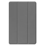 For Samsung Galaxy Tab A9 Custer Pure Color 3-Fold Holder Leather Tablet Case(Grey)