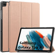 For Samsung Galaxy Tab A9 Custer Pure Color 3-Fold Holder Leather Tablet Case(Rose Gold) - Others by PMC TechLife | Online Shopping South Africa | PMC TechLife | Buy Now Pay Later Mobicred