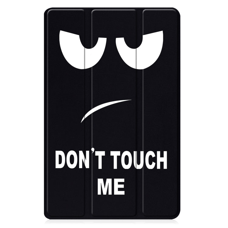 For Samsung Galaxy Tab A9 Custer Painted 3-Fold Holder Smart Leather Tablet Case(Big Eye)