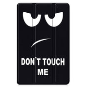 For Samsung Galaxy Tab A9 Custer Painted 3-Fold Holder Smart Leather Tablet Case(Big Eye)