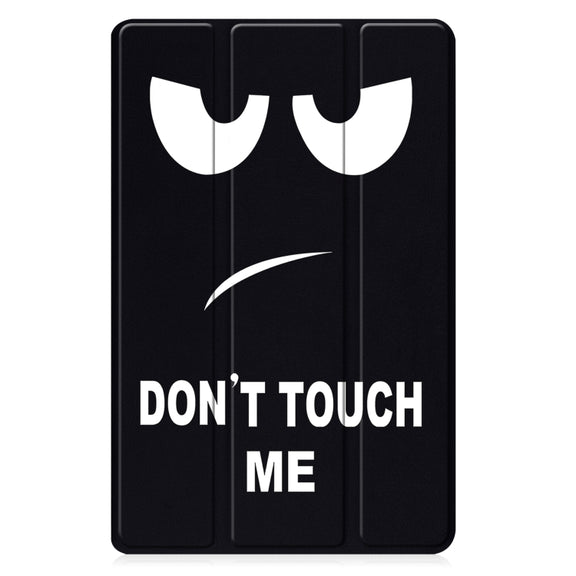 For Samsung Galaxy Tab A9 Custer Painted 3-Fold Holder Smart Leather Tablet Case(Big Eye)