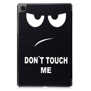 For Samsung Galaxy Tab A9 Custer Painted 3-Fold Holder Smart Leather Tablet Case(Big Eye)
