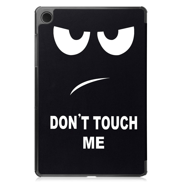 For Samsung Galaxy Tab A9 Custer Painted 3-Fold Holder Smart Leather Tablet Case(Big Eye)