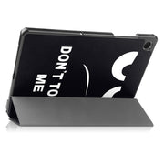 For Samsung Galaxy Tab A9 Custer Painted 3-Fold Holder Smart Leather Tablet Case(Big Eye)