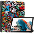 For Samsung Galaxy Tab A9 Custer Painted 3-Fold Holder Smart Leather Tablet Case(Graffiti) - Galaxy Tab A9 by PMC TechLife | Online Shopping South Africa | PMC TechLife