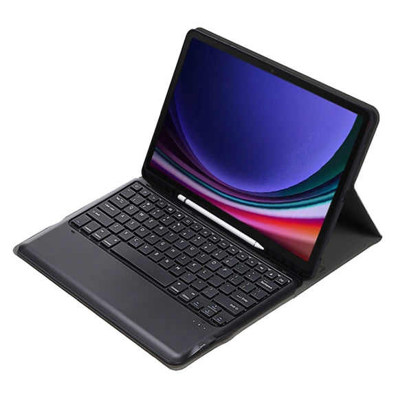 For Samsung Galaxy Tab S9+ A810B Pen Slot Detachable Bluetooth Keyboard Leather Tablet Case(Black)