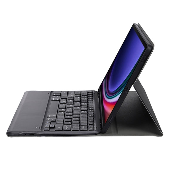 For Samsung Galaxy Tab S9+ A810B Pen Slot Detachable Bluetooth Keyboard Leather Tablet Case(Black)