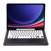 For Samsung Galaxy Tab S9+ A810B Pen Slot Detachable Bluetooth Keyboard Leather Tablet Case(Black+White)