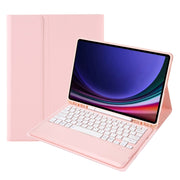 For Samsung Galaxy Tab S9+ A810B Pen Slot Detachable Bluetooth Keyboard Leather Tablet Case(Pink)