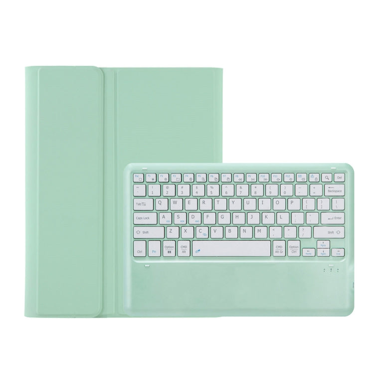 For Samsung Galaxy Tab S9+ A810B Pen Slot Detachable Bluetooth Keyboard Leather Tablet Case(Mint Green)