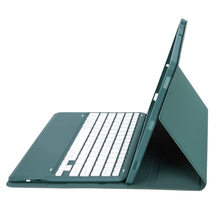 For Samsung Galaxy Tab S9+ A810B Pen Slot Detachable Bluetooth Keyboard Leather Tablet Case(Dark Green)