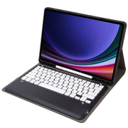 For Samsung Galaxy Tab S9 FE+ A810B Pen Slot Detachable Bluetooth Keyboard Leather Tablet Case(Black+White)