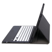 For Samsung Galaxy Tab S9 FE+ A810B Pen Slot Detachable Bluetooth Keyboard Leather Tablet Case(Black+White)