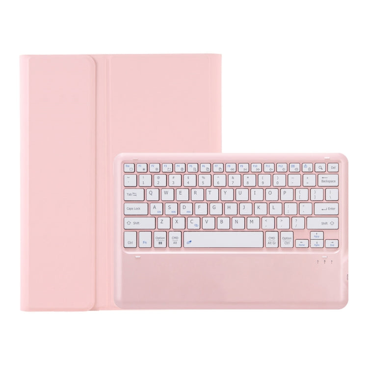 For Samsung Galaxy Tab S9 FE+ A810B Pen Slot Detachable Bluetooth Keyboard Leather Tablet Case(Pink)