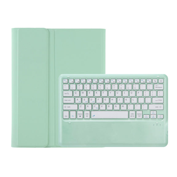 For Samsung Galaxy Tab S9 FE+ A810B Pen Slot Detachable Bluetooth Keyboard Leather Tablet Case(Mint Green)