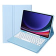 For Samsung Galaxy Tab S9 FE+ A810B Pen Slot Detachable Bluetooth Keyboard Leather Tablet Case(Sky Blue) - Samsung Keyboard by PMC TechLife | Online Shopping South Africa | PMC TechLife