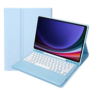 For Samsung Galaxy Tab S9 FE+ A810B Pen Slot Detachable Bluetooth Keyboard Leather Tablet Case(Sky Blue)