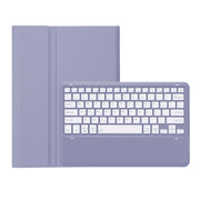 For Samsung Galaxy Tab S9 FE+ A810B Pen Slot Detachable Bluetooth Keyboard Leather Tablet Case(Purple)