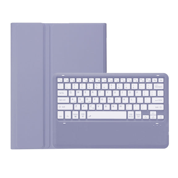 For Samsung Galaxy Tab S9 FE+ A810B Pen Slot Detachable Bluetooth Keyboard Leather Tablet Case(Purple)