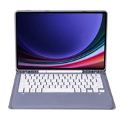 For Samsung Galaxy Tab S9 FE+ A810B Pen Slot Detachable Bluetooth Keyboard Leather Tablet Case(Purple)