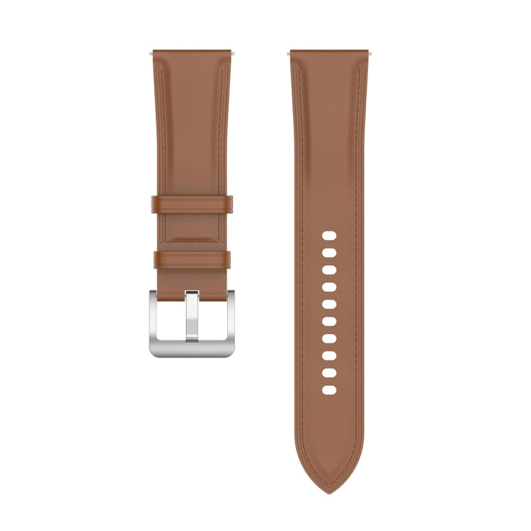 For Samsung Galaxy Watch 6 / 6 Classic Leather Replacement Watch Band(Light Brown)