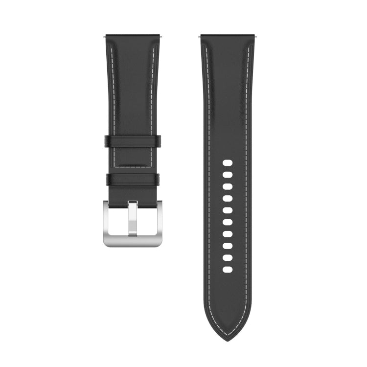 For Samsung Galaxy Watch 6 / 6 Classic Leather Replacement Watch Band(Black)