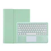 For Samsung Galaxy Tab S9+ A810B-A Touch Pad Detachable Bluetooth Keyboard Leather Tablet Case(Mint Green)