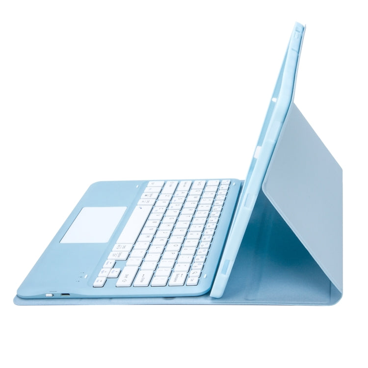 For Samsung Galaxy Tab S9+ A810B-A Touch Pad Detachable Bluetooth Keyboard Leather Tablet Case(Sky Blue)