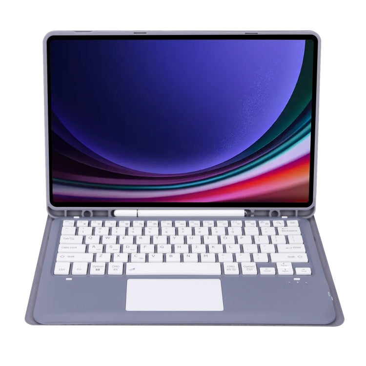 For Samsung Galaxy Tab S9+ A810B-A Touch Pad Detachable Bluetooth Keyboard Leather Tablet Case(Purple)