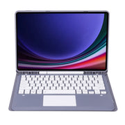 For Samsung Galaxy Tab S9+ A810B-A Touch Pad Detachable Bluetooth Keyboard Leather Tablet Case(Purple)