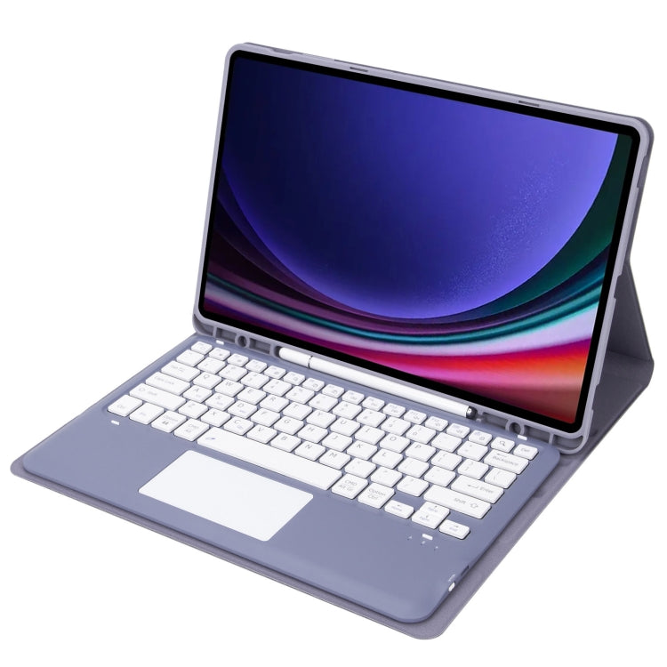For Samsung Galaxy Tab S9+ A810B-A Touch Pad Detachable Bluetooth Keyboard Leather Tablet Case(Purple)